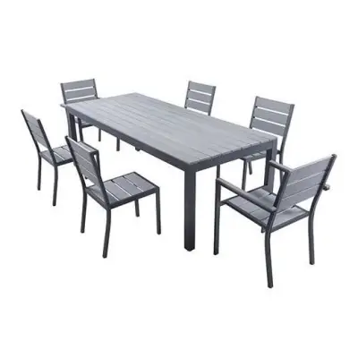 Ensemble MAGDA - Table de jardin 220 cm + 6 chaises + 2 fauteuils
