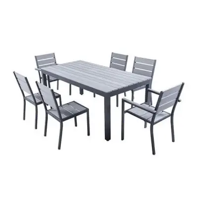 Ensemble MAGDA - Table de jardin 180 cm + 4 chaises + 2 fauteuils