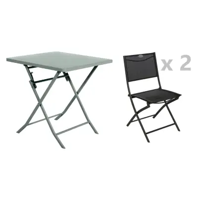 Ensemble Table de terrasse SUNNY + 2 chaises LEA