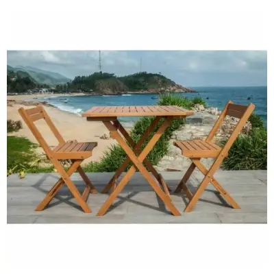 Ensemble SAKI - Table de jardin + 2 chaises
