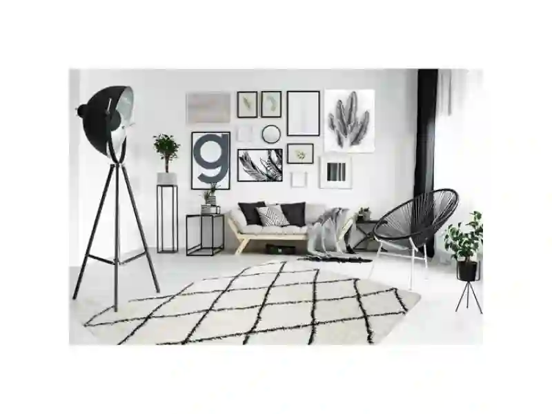 Tapis ALTO Crème et marron - 120 x 170 cm