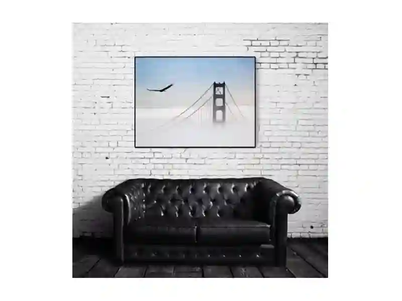 Aigle survolant le Golden Gate - 50 x 40 cm
