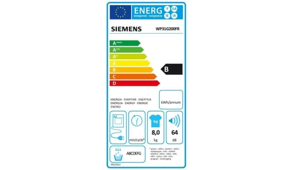 Sèche-linge SIEMENS - 8 kg